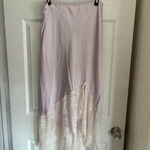 Y2K Satin Free People Asymmetrical Slip Skirt